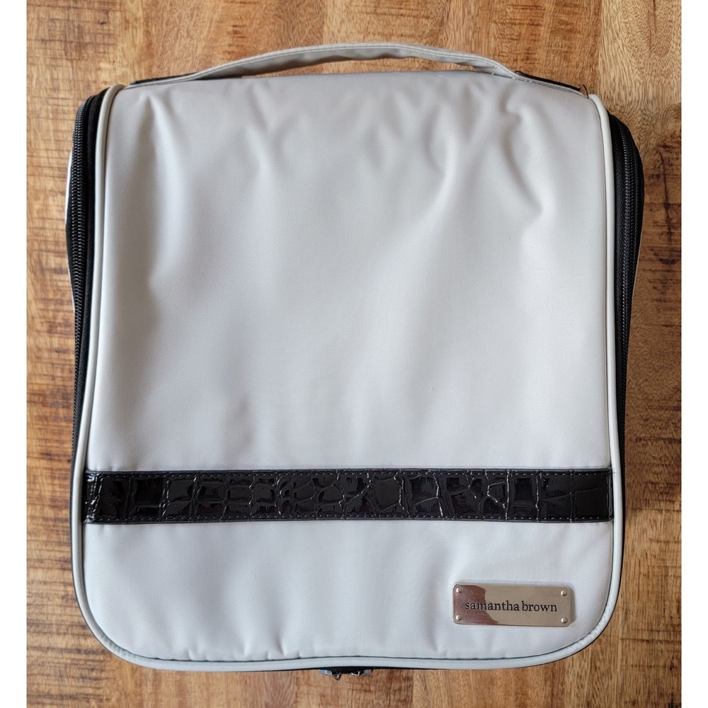 Samantha Brown Gray Nylon  Hanging Cosmetic Travel Toiletry Case Organizer Bag‎